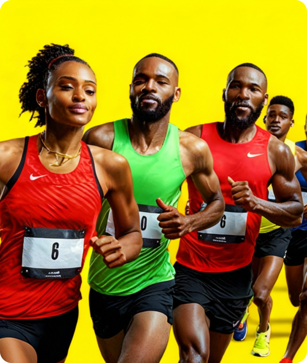 Group of athletes running